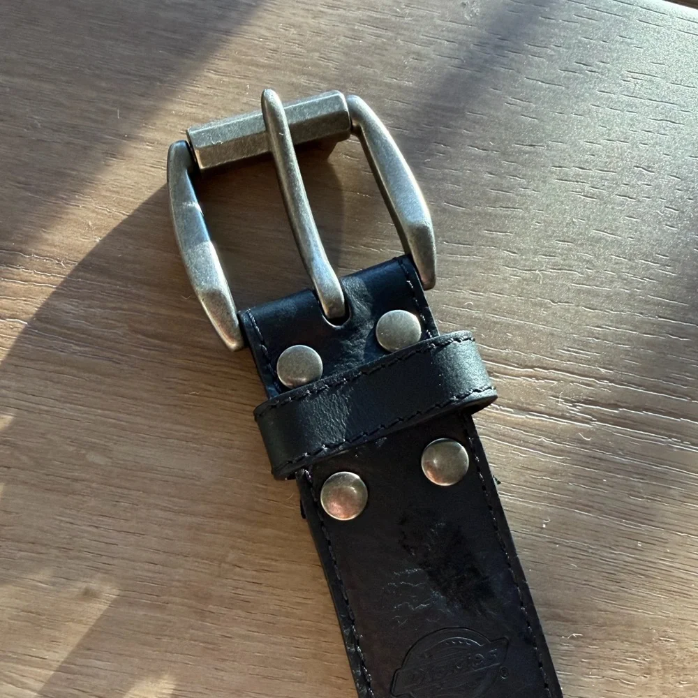 Dickies Black Leather Belt Embossed Logo SIZE 2X